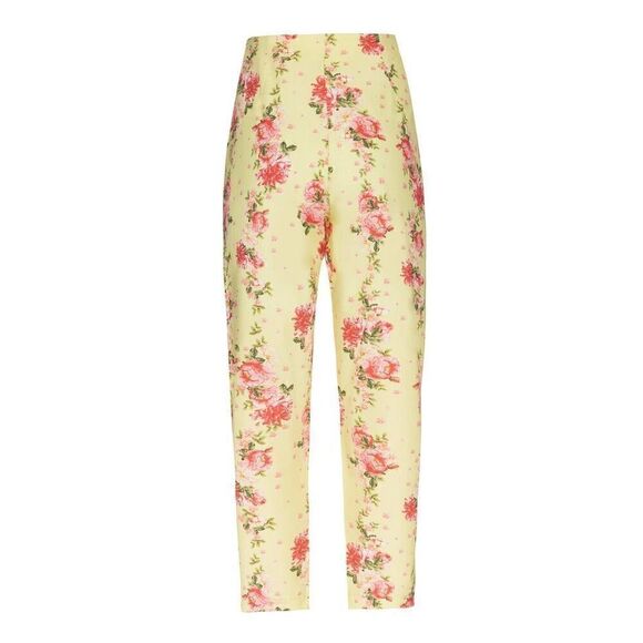 NWT Lalibela Calca Donatello Yellow Floral Pants In Lima Size P/S - Picture 11 of 12